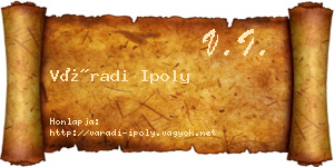 Váradi Ipoly névjegykártya